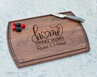 Personalized Walnut Cutting Board, Engraved Wedding Gift