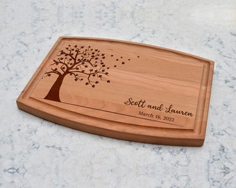 Personalized Walnut Cutting Board, Custom Wedding Anniversary Gift
