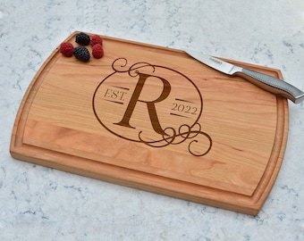 Personalized Walnut Cutting Board, Custom Wedding Gift