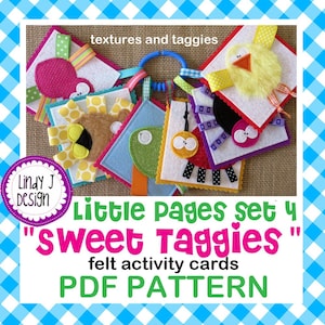 Little Pages Set 4 FELT ACTIVITY-kaarten Quiet Book. PDF-patroon