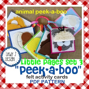 Little Pages Set 3 FELT ACTIVITY Cards Baby Quiet Book PDF Pattern Shower Gift Instructions Stroller Toy Busy Book pdf Sensory Toy Tutorial