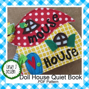 Mouse House Felt DOLL HOUSE QUIET Book, Mouse Cottage, Dollhouse Book, dress up doll, Felt Dollhouse, Activity Book .Pdf Pattern