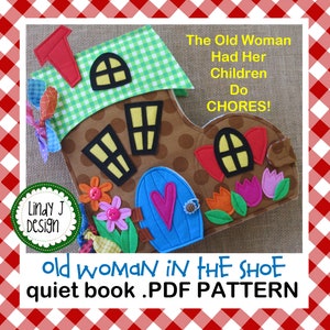 Old Woman in the Shoe QUIET Book Pdf PATTERN CHORES Activity Book Instructions Felt Busy Book