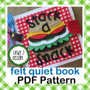 Stack a Snack BUTTONING Felt Quiet Book Activity BOOK .PDF Pattern