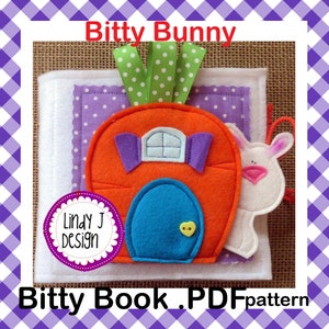 BUNNY Bitty Book QUIET Book PDF Pattern, activity book, developmental book, busy book, soft book, baby book, Easter book