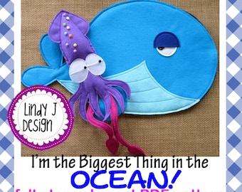 Biggest Thing in the OCEAN PDF Playset PATTERN Felt Ocean Animals Pdf Ocean Figures Ocean Story Unit Ocean Library Activity Felt Board Story