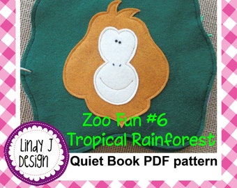 ZOO QUIET Book PDF Pattern Zoo Animals Instructions Animal Play Mat Tutorial Felt Zoo Animals Playmat Pattern Rainforest Animals Habitat