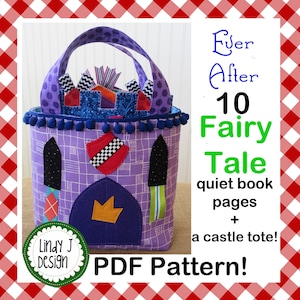 Patrón PDF de páginas de libro tranquilo de cuento de hadas con instrucciones TOTE Tutorial de libro de actividades Patrones de libro de actividades