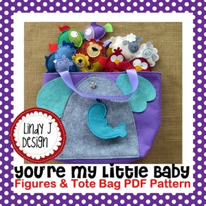 Felt ANIMAL SOFTIES PDF Pattern Mother Baby Animals Instructions Matching Toy Pdf Felt Board Animals Finger Puppets Felt Tote Bag Pdf