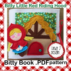 Little RED Riding Hood Bitty Book QUIET Book PDF Pattern, activity book, busy book, soft book, baby book, fairy tale book