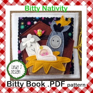 NATIVITY Bitty Book QUIET Book PDF Pattern, Felt Christmas book, activity book, developmental book, busy book, soft book, baby book