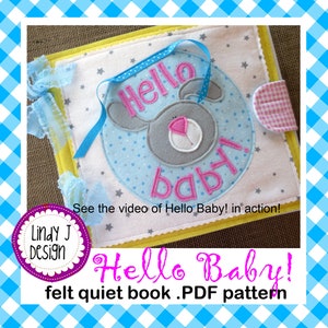 Felt Quiet Book PDF Pattern Baby ACTIVITY Book Instructions Busy Book Babies Quiet Book Pattern Baby Book Toy PDF Felt Baby Doll