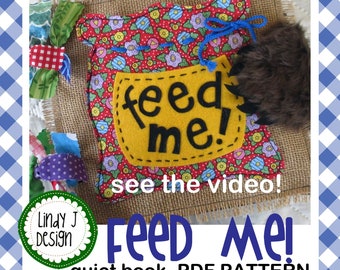 Feed Me! Felt QUIET Book Activity Toddler Busy Book DIY Toy .PDF Pattern
