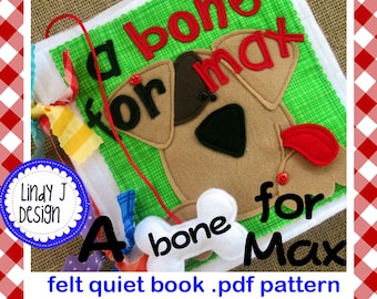 Felt QUIET BOOK PDF Pattern Dog Quiet Book Instructions Puppy Busy Book Tutorial Dogs Activity Book Pattern Dog Felt Book Pattern