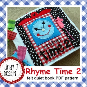 RHYME TIME 2 Felt Quiet Book PDF Pattern Nursery Rhymes Activity Book Instructions Busy Book Directions