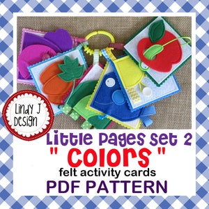 Little Pages Set 2 FELT ACTIVITY Cards Quiet Book .PDF Pattern