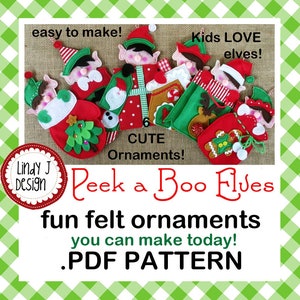 Felt ELF ORNAMENTS PDF Christmas Tree Ornament Pattern Felt Christmas Elf Holiday Decor Pdf