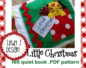 Little Christmas vilten stil boekje PDF-patroon Vakantiespeelgoed Instructies Activiteit Sneeuwpop Baby Jezus Zacht boekje Handleiding Interactief speelboekje