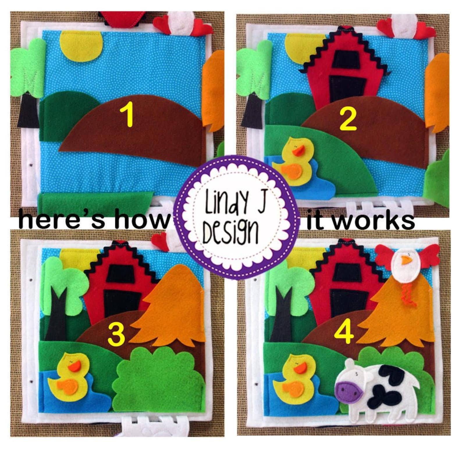 Make a SCENE PUZZLE Felt Quiet Book .PDF Pattern Etsy