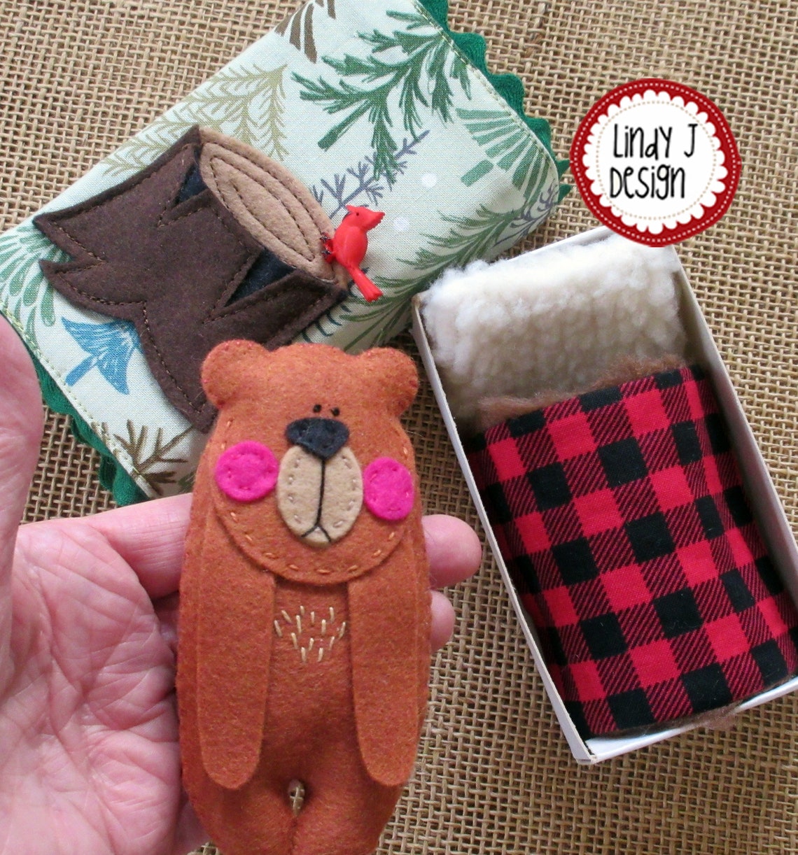 BEAR in a MATCHBOX Felt Softie PDF Pattern Matchbox Playset Etsy