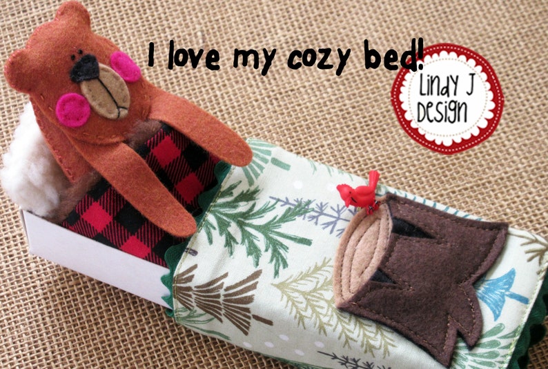 BEAR in a MATCHBOX Felt Softie PDF Pattern Matchbox Playset Etsy