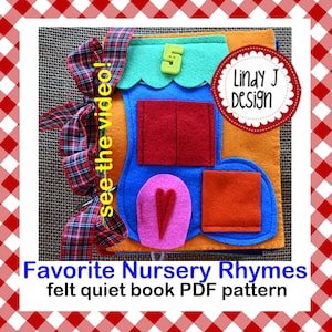 Felt Nursery RHYME Quiet Book PDF with Story TOTE Instructions Library Story Time Rhyming Toy Tutorial Busy Book Pattern Preschool Book Bag