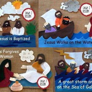 Jesus Fishers of Men Miraculous Catch Felt Figures for Bible