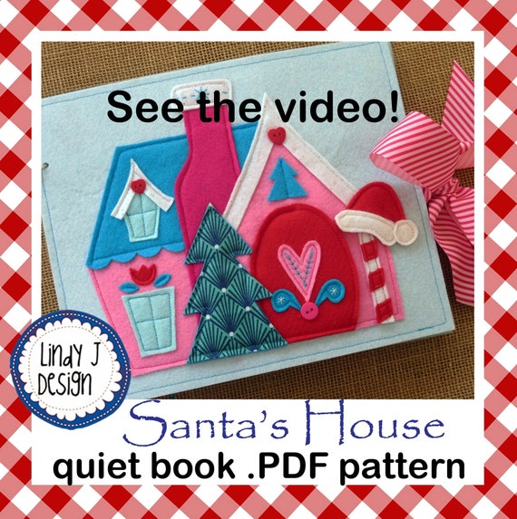 SANTA’s House CHRISTMAS Quiet Book PDF Activity Book Dollhouse Felt Christmas Book Pattern Santa Busy Book Instructions Doll House Toy Diy