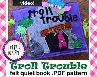 Troll TROUBLE Quiet BOOK PDF Pattern Felt Fairy Activity Book Instructions Busy Book Sewing Pattern Consequences Book Soft Book Pattern pdf