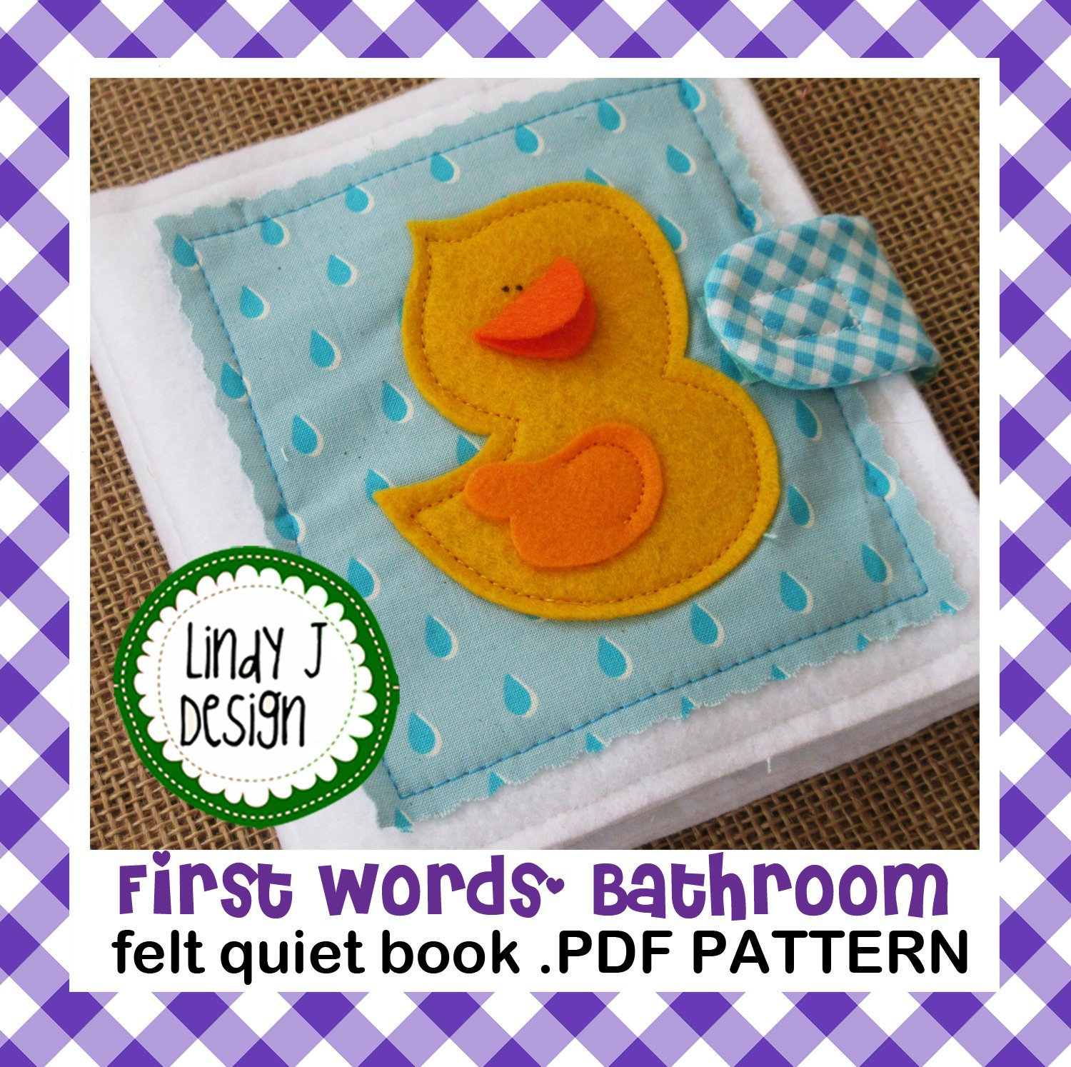 First Words Bath Room Felt Quiet Book Baby Book Etsy