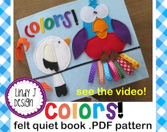 QUIET BOOK PDF Pattern Felt Quiet Book Instructions Color Busy Book Pattern Colors Activity Book Pattern Felt Interactive Book Pdf
