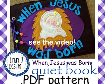 When Jesus was Born Felt CHRISTMAS Nativity Quiet BOOK Activity Book PDF Pattern Bible Felt Book Instructions Christmas Busy Book Pattern
