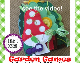 GARDEN Games Felt Quiet BOOK PDF Garden Activity Book Felt Book Pattern Toddler Soft Book Instructions