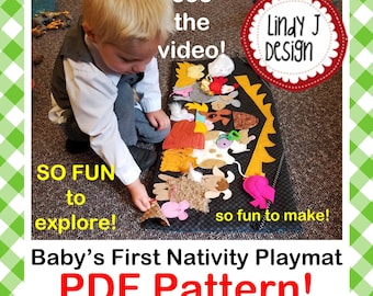 SENSORY PLAYMAT Pattern Baby’s First Nativity Play Mat Nursery PDF Christmas Activity Tummy Time Rug Kids Toy Rug Kids Décor Wall Hanging