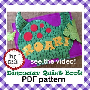 Felt DINOSAUR Quiet BOOK PDF Pattern Activity Book Instructions Dinosaur Busy Book Pattern Dino Felt Book Pdf Pattern