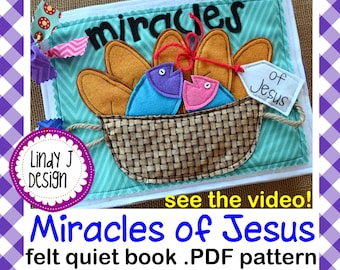 MIRACLES of JESUS Felt Quiet Book PDF Pattern Bible Activity Book Instructions Interactive Church pdf Busy Book New Testament Early Reader