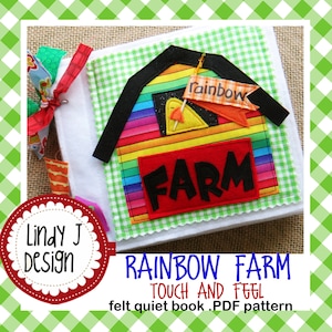 Rainbow Farm TOUCH and FEEL felt quiet book .PDF Pattern image 1