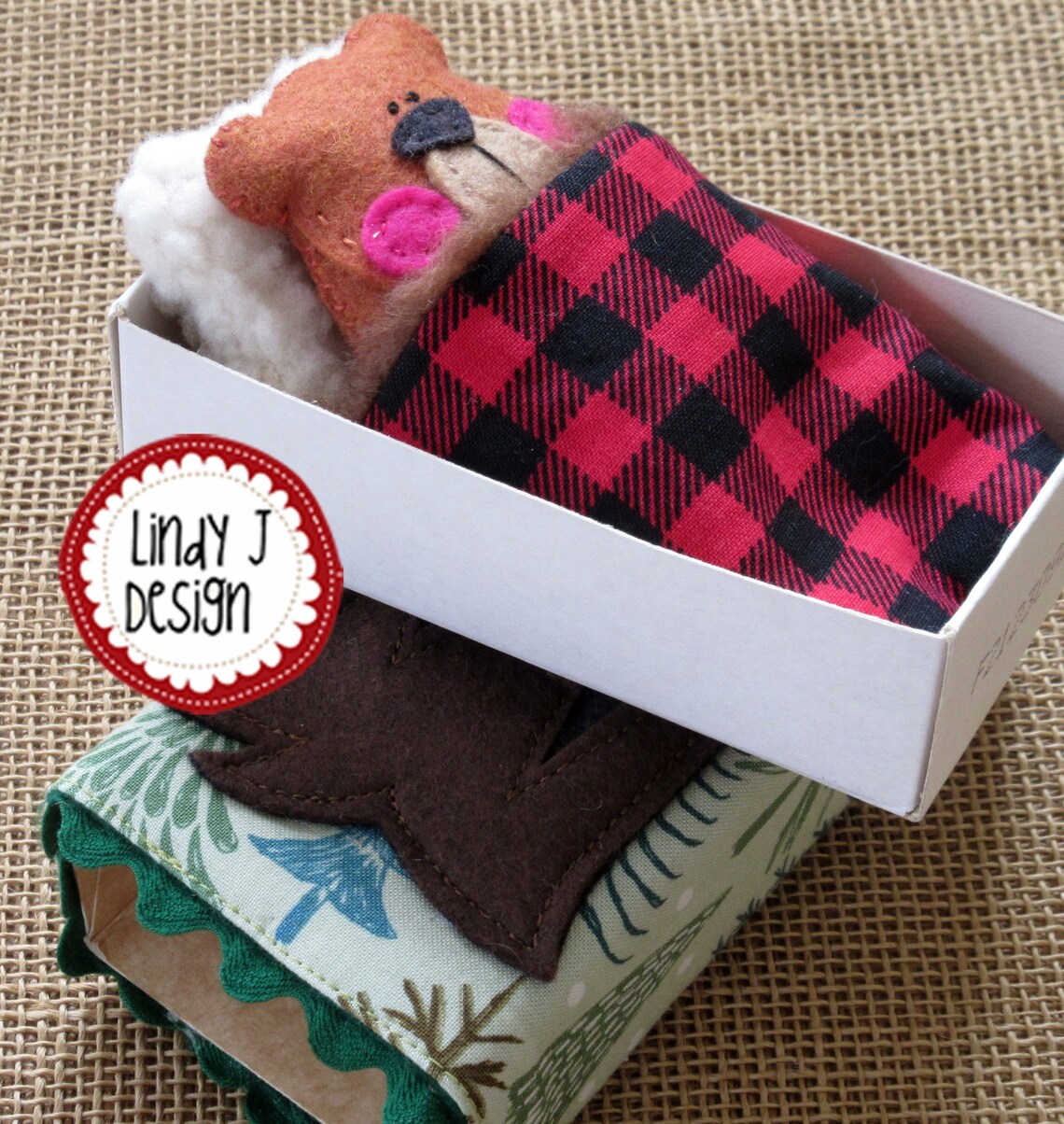 BEAR in a MATCHBOX Felt Softie PDF Pattern Matchbox Playset Etsy