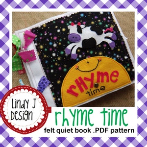 RHYME time felt Quiet BOOK .PDF Pattern Activity Book Instructions Nursery Rhymes Tutorial Interactive Rhyme Book