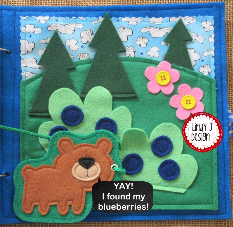 Bears Blueberries QUIET BOOK PDF Pattern Activity Book Etsy