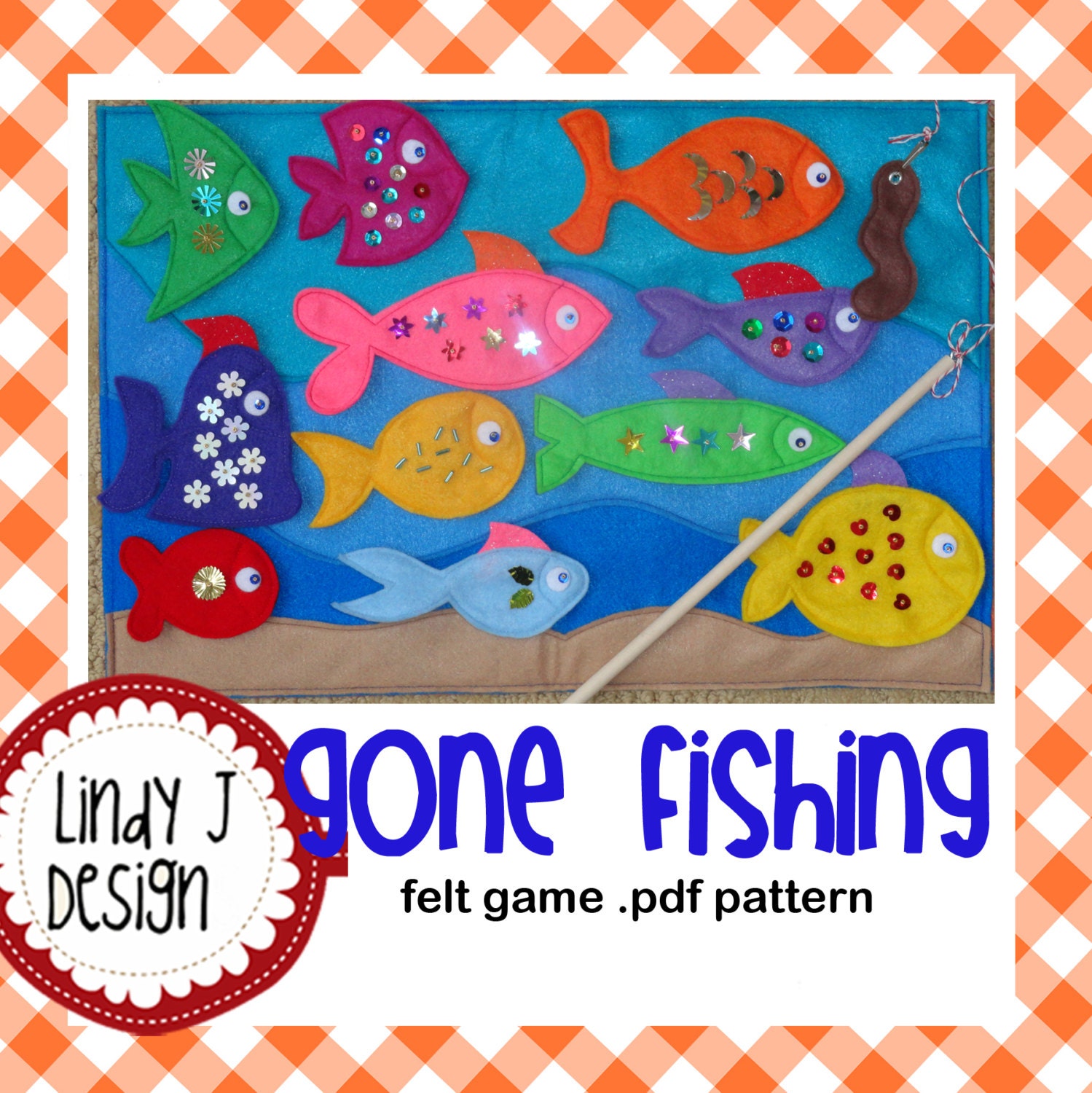 Gone Fishing Felt Game .PDF Pattern Etsy