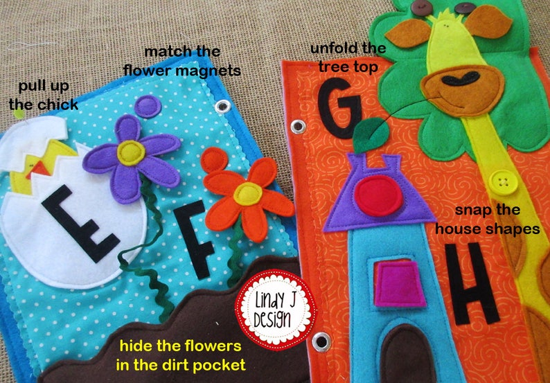 abc felt quiet book pdf pattern etsy
