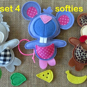 Pocket Babies Set 4 FELT SOFTIE PDF Pattern Animals and Cottages Instant Download image 5