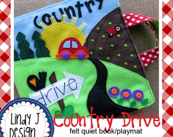 Country Drive QUIET BOOK Playmat .PDF Pattern