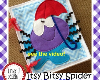 Itsy Bitsy SPIDER Tystnadsbok PDF Mönster AKTIVITET Bokinstruktioner Barnrim Upptagen Bok PDF Tystnadsbok med rim