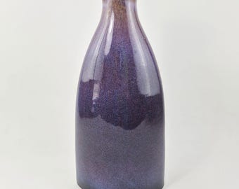 Vintage Pier 1 Imports Purple Glazed Stoneware Elongated Vase 12" Modern Boho