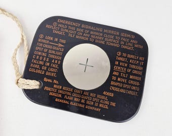 Vintage WWII General Electric ESM/1 Emergency Signaling Mirror Spec 40653 & Box