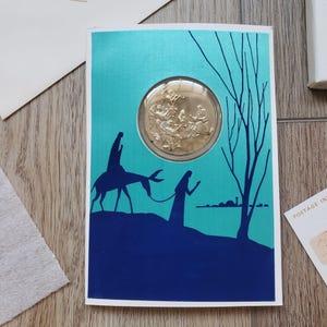 1970 Franklin Mint Nickel Silver Christmas Nativity Medal in Original Card