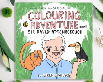 Attenborough Colouring Book with Recycled Pages | Unofficial Sir David Attenborough Adult Activity Book