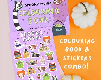 Spooky Bundle! Spooky Movie Colouring Book and Sticker Sheet | A5 size